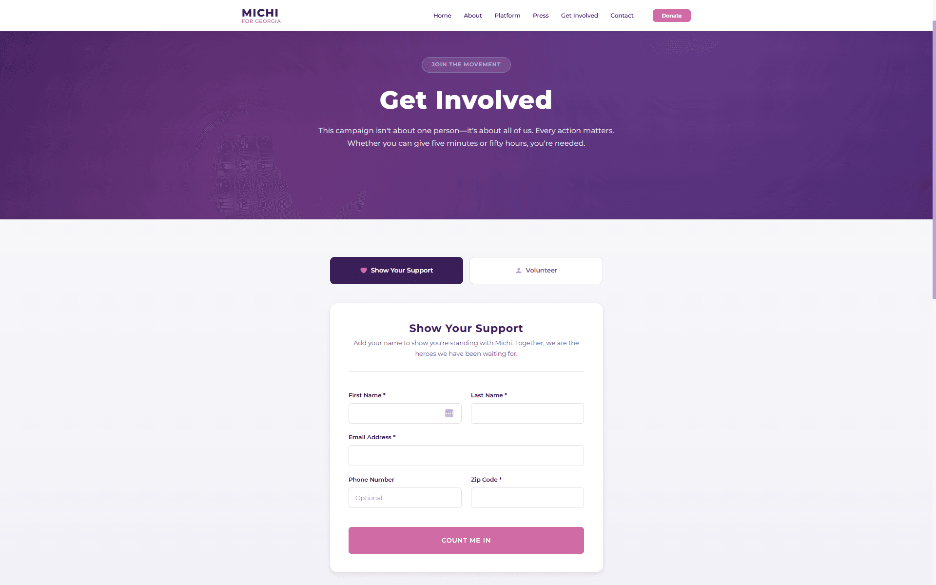 Campaign Website screenshot 7