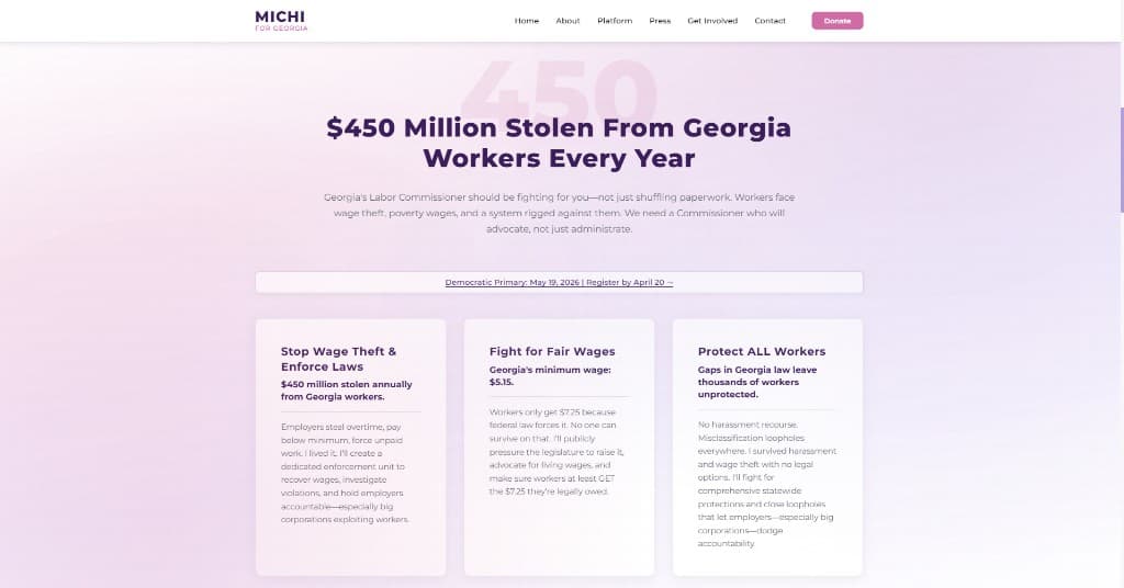 Campaign Website screenshot 2